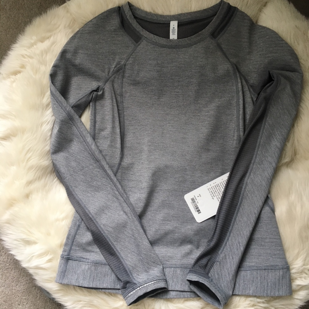 Lululemon Run for gold LS, 4, Gray NWT